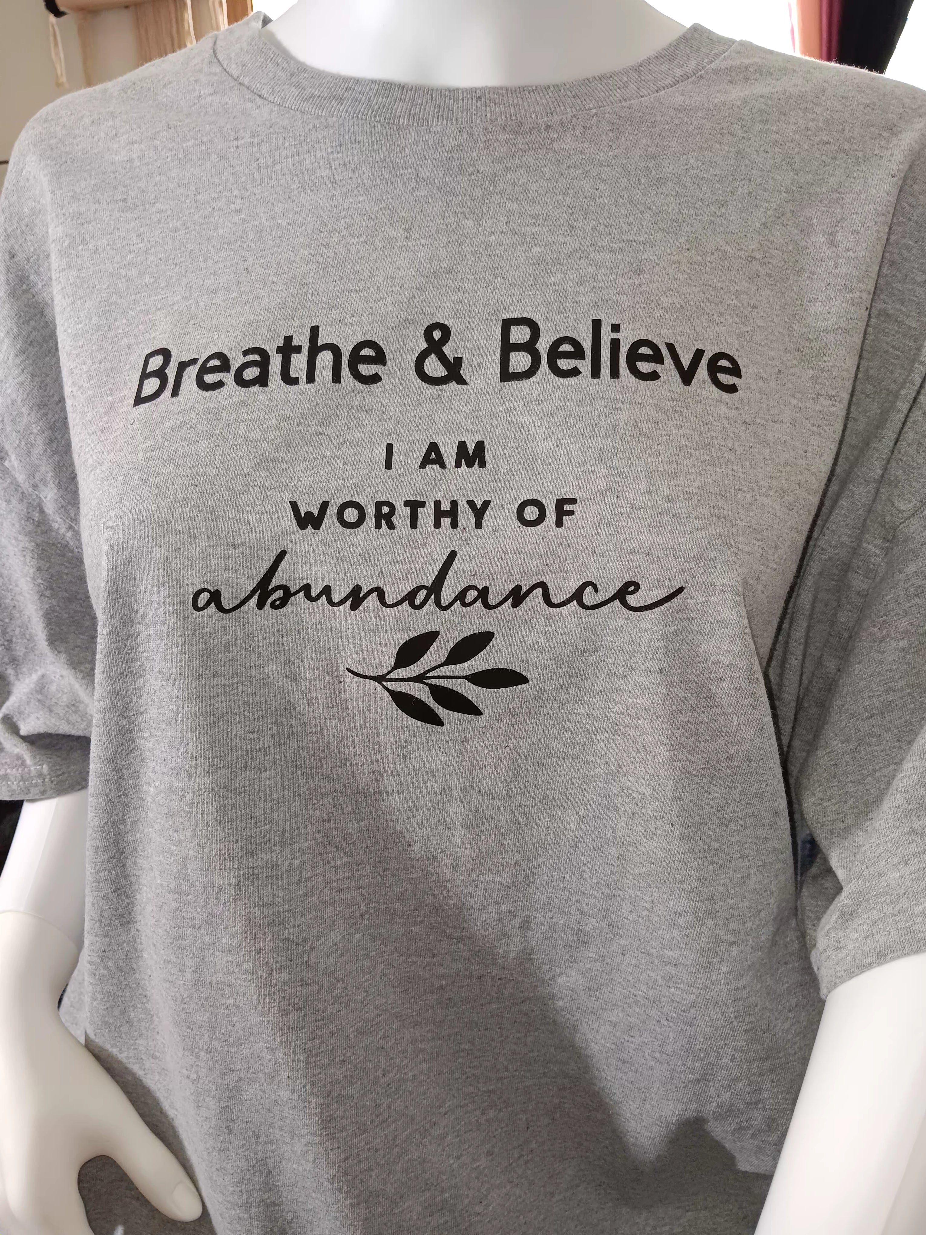 I AM Worthy of Abundance Short sleeve T-Shirt-Affirmation T-Shirt for Positive Mindset