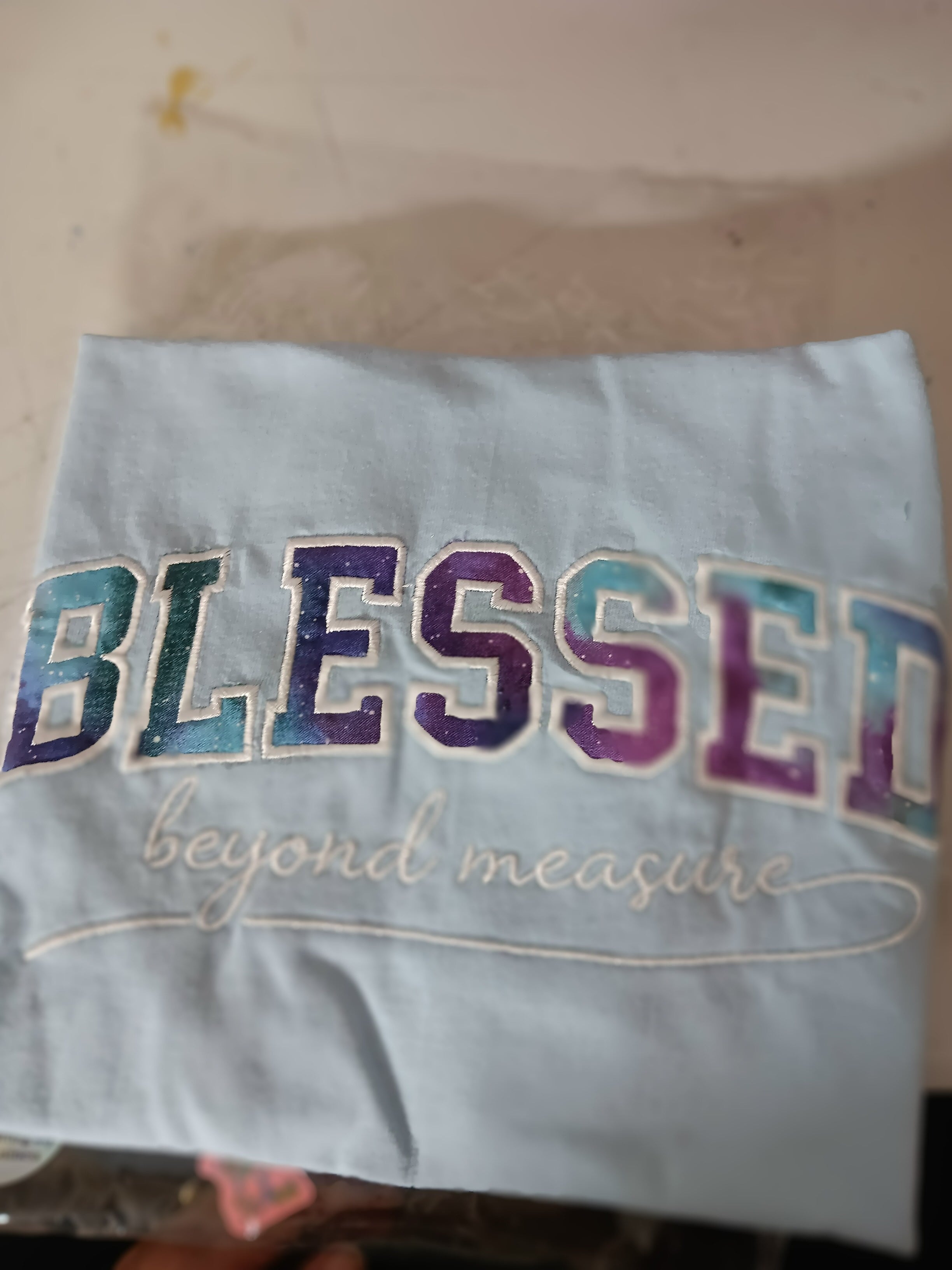 Blessed Beyond Measure Motivational Applique T-shirt