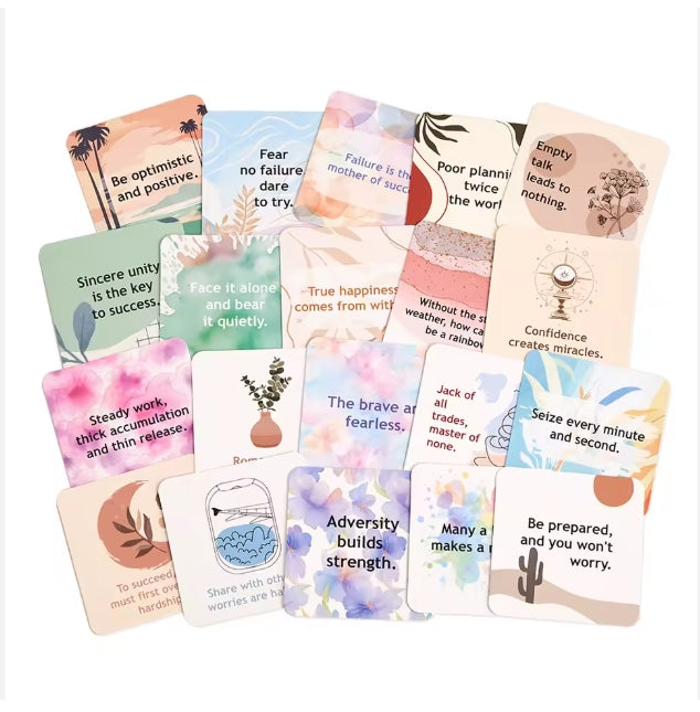50 Positive Affirmations Cards — Daily Mindfulness & Motivational Cards for Inspiration